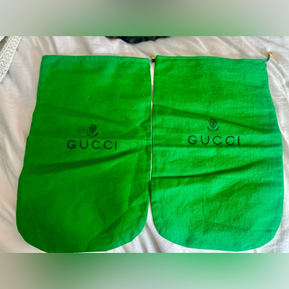Gucci Green Dust Bags for Shoes *Vintage*